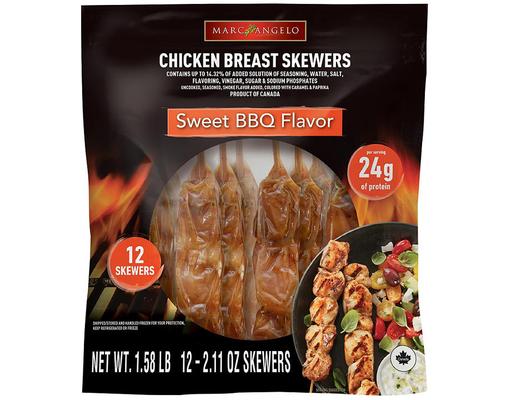 Sweet BBQ Chicken Breast Skewers, 12 pack 2.11 oz. Marcangelo