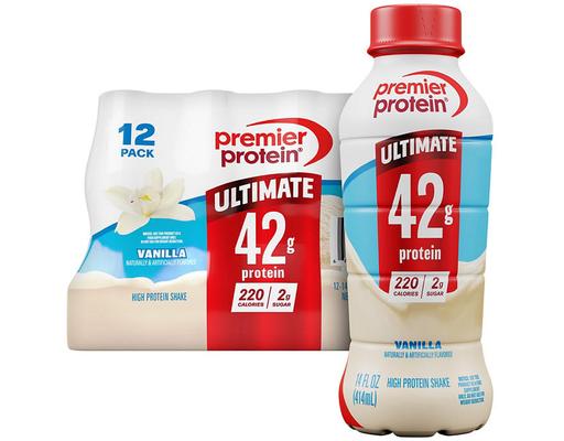 Vanilla Shake, Ready-to-Drink, 42g Protein, Bottles, 12 pack, 14 oz. each Premier Protein