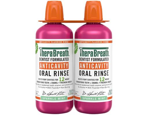 Anticavity Fluoride Mouthwash - Sparkle Mint, 2 pack, 1L TheraBreath