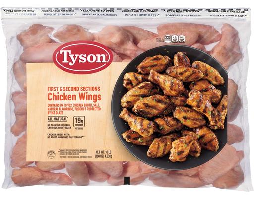 Frozen Chicken Wing Sections, 10 lbs. Tyson