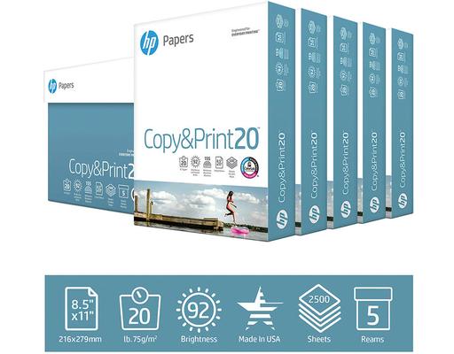 Everyday Copy & Print Paper, 92 Brightness, 20 lb., 2500 Sheets/Carton HP
