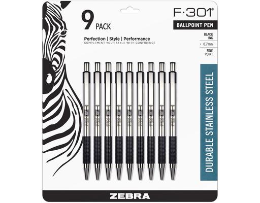 F-301 Pen, 9 pack Zebra Pen