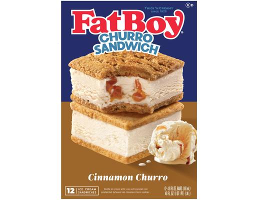 Ice Cream Churro Sandwich 12 count, 4 ounce each FatBoy