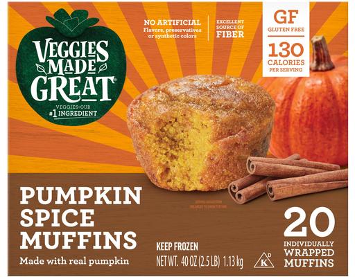 Pumpkin Spice Muffins 20 count, 2 ounce each Veggies Made Great
