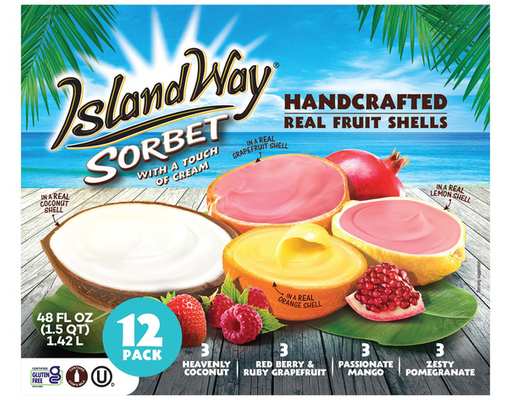 Sorbet with a Touch of Cream Variety Pack, 12 count Island Way
