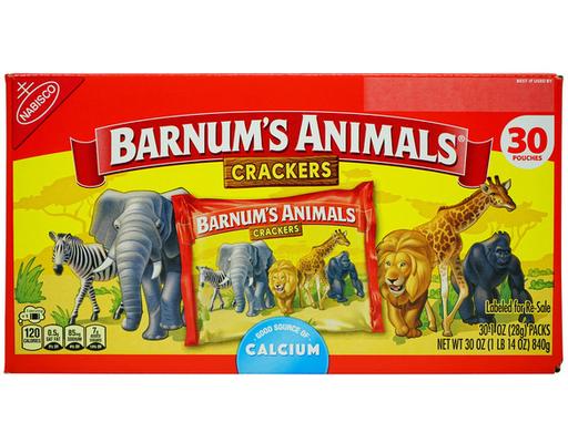 Barnum's Animals Crackers, 30 pack, 1 ounce each Nabisco