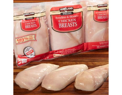 Fresh Boneless Skinless Chicken Breasts, 6 pound Kirkland Signature