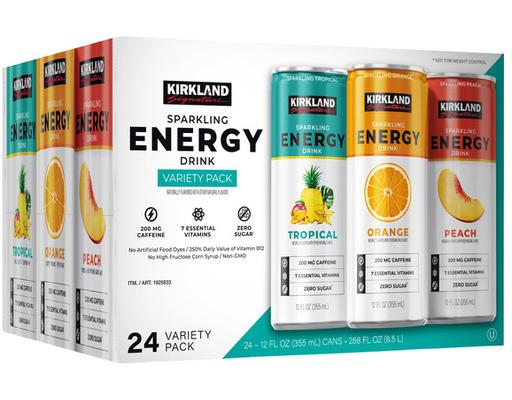 Sparkling Energy Drink Variety Pack 12 fluid ounce 24 pack Kirkland Signature