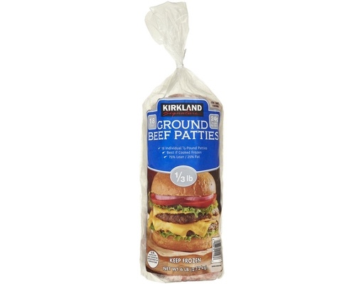 Ground Beef Patties, 18 count Kirkland Signature