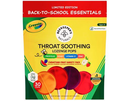 Kid's Propolis Throat Soothing Pops, 30 count. BeeKeeper's Naturals