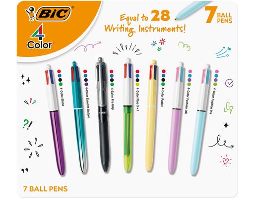 4-Color Retractable Ball Point Pens, 7 Count BIC