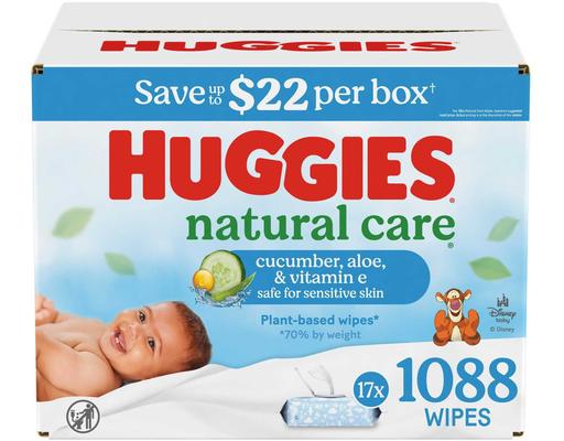 Natural Care Baby Wipes, Cucumber, Aloe, & Vitamin E, 1088 Wipes Total Huggies