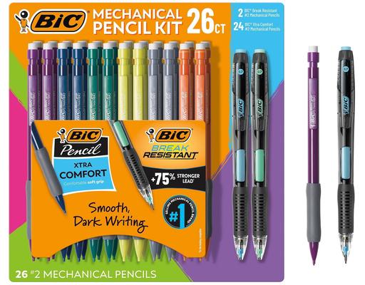 Mechanical Pencil Kit, 0.7mm #2 Pencils, 26 Count BIC