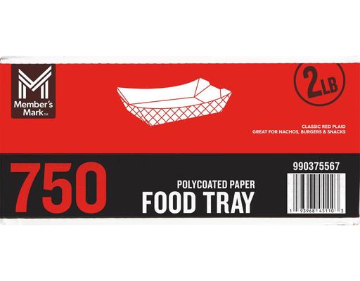 Heavy Duty Paper Food Trays, 2 pounds, 750 count Member's Mark