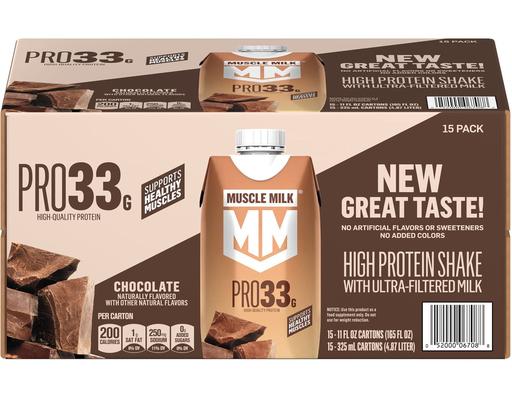 33g Pro High Protein Shake with Ultra Filtered Milk, Chocolate, 11 fl. oz., 15 pack. Muscle Milk