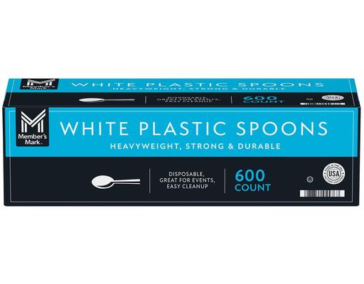 White Plastic Spoons, 600 ct Member's Mark