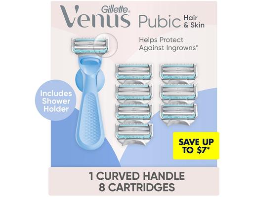Intimate Women's Razor, Handle, 8 Cartridges + Shower Holder Venus