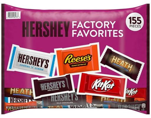 Assorted Chocolate Snack Size Candy, 155 count Hersheys