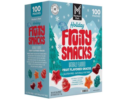 Holiday Fruity Snacks Variety Pack, 0.8 oz., 100 count Member's Mark