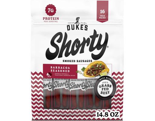 Grass Fed Beef Smoked Shorty Sausages, 0.88 oz., 16 pack. Duke's