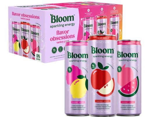 Sparkling Energy Variety Pack, 12 fl. oz., 18 pack. Bloom
