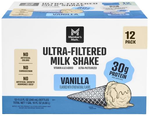 Ultra-Filtered Milk Shake, Vanilla, 11.5 fl. oz., 12 pack Member's Mark