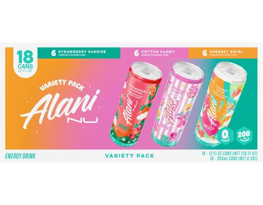 Energy Drink Variety Pack, 12 fl. oz., 18 pack. Alani Nu