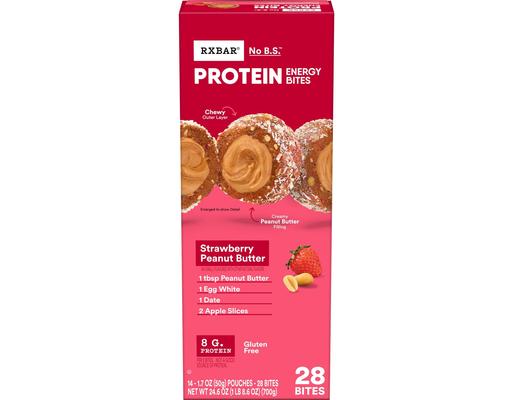 Protein Energy Bites, Strawberry Peanut Butter, 14 count. RXBAR
