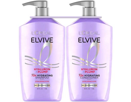 Elvive Hyaluron Plump Hydrating Shampoo & Conditioner, 2 pack, 40 fl. ounce each L'Oreal