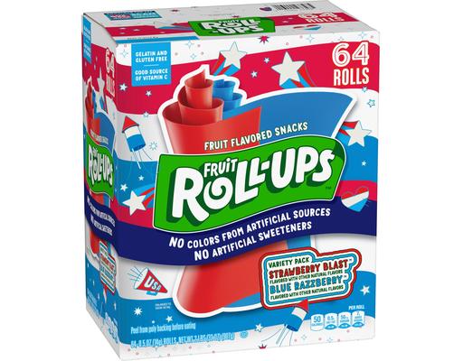 Fruit Flavored Snacks Variety Pack, 0.5 oz., 64 pack. Fruit Roll-Ups