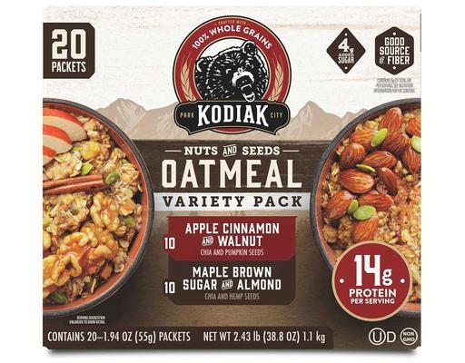Nuts & Seeds Oatmeal, Variety Pack, 20 pack. Kodiak Cakes