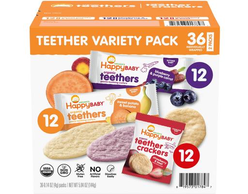 Teethers & Teether Crackers, Variety Pack, 36 count Happy Family Organics