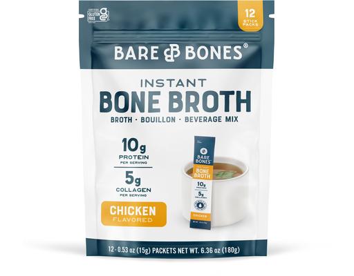 Chicken Instant Bone Broth Stick, 12 count. Bare Bones
