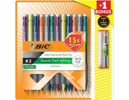 Matic Grip Mechanical Pencil, HB #2, 0.7mm, 32 Pencils BIC
