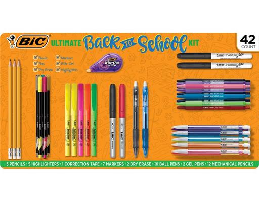 Ultimate Back-to-School Assorted Essentials Kit, 42 Count BIC