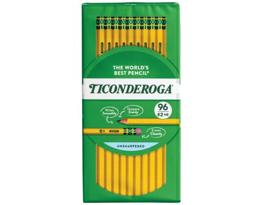 Woodcase Pencil, HB #2, Yellow Barrel, 96 count Ticonderoga