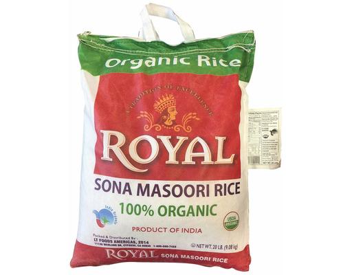 Sona Moasoori Organic Rice, 20 lbs Royal