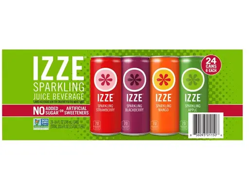 Sparkling Juice Beverage, Variety Pack, 8.4 fl oz, 24-Count IZZE