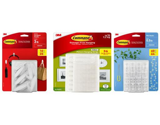 Command Hanging Assortments, Hooks or Strips 3M