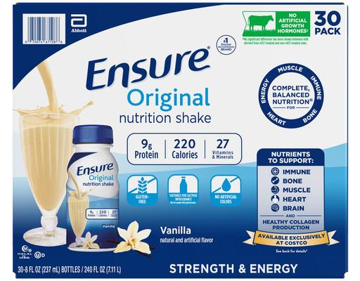 Original Nutrition Shake, Vanilla, 8 fl oz, 30 count Ensure