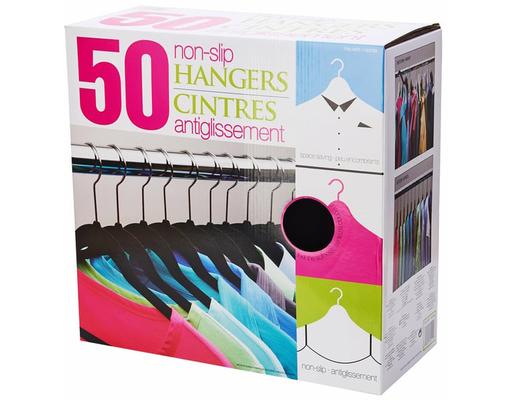 Non-Slip Hangers 1/8" Wide, 50 count Flocked
