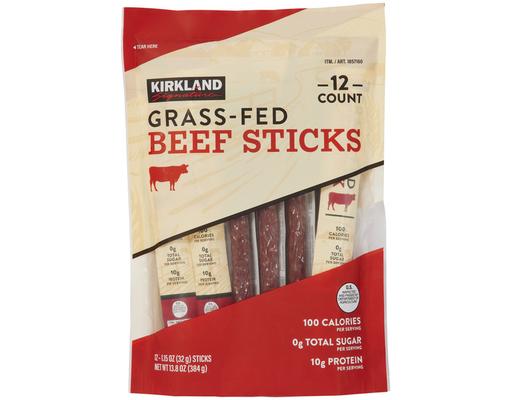 Grass-fed Beef Sticks, 1.15 oz, 12 count Kirkland Signature