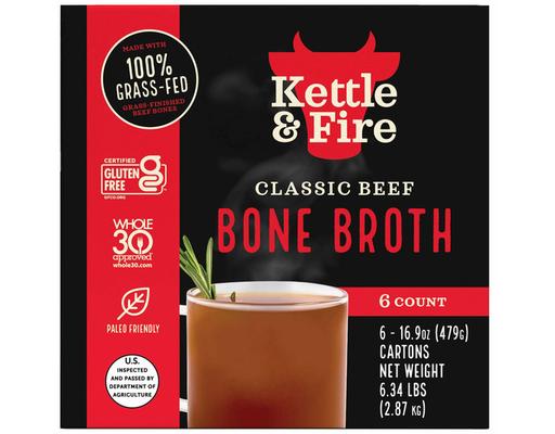 Beef Bone Broth, 16.9 oz, 6 count Kettle & Fire