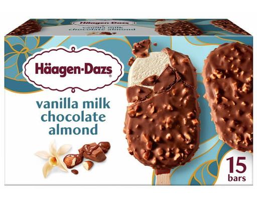 Vanilla Milk Chocolate Almond Ice Cream Bars, 15 count, 3 fl ounce each Haagen Dazs